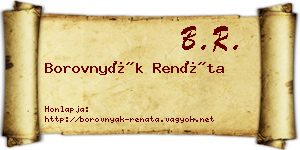 Borovnyák Renáta névjegykártya